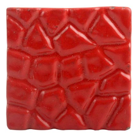 Red Hammered Square Metal Knobs 